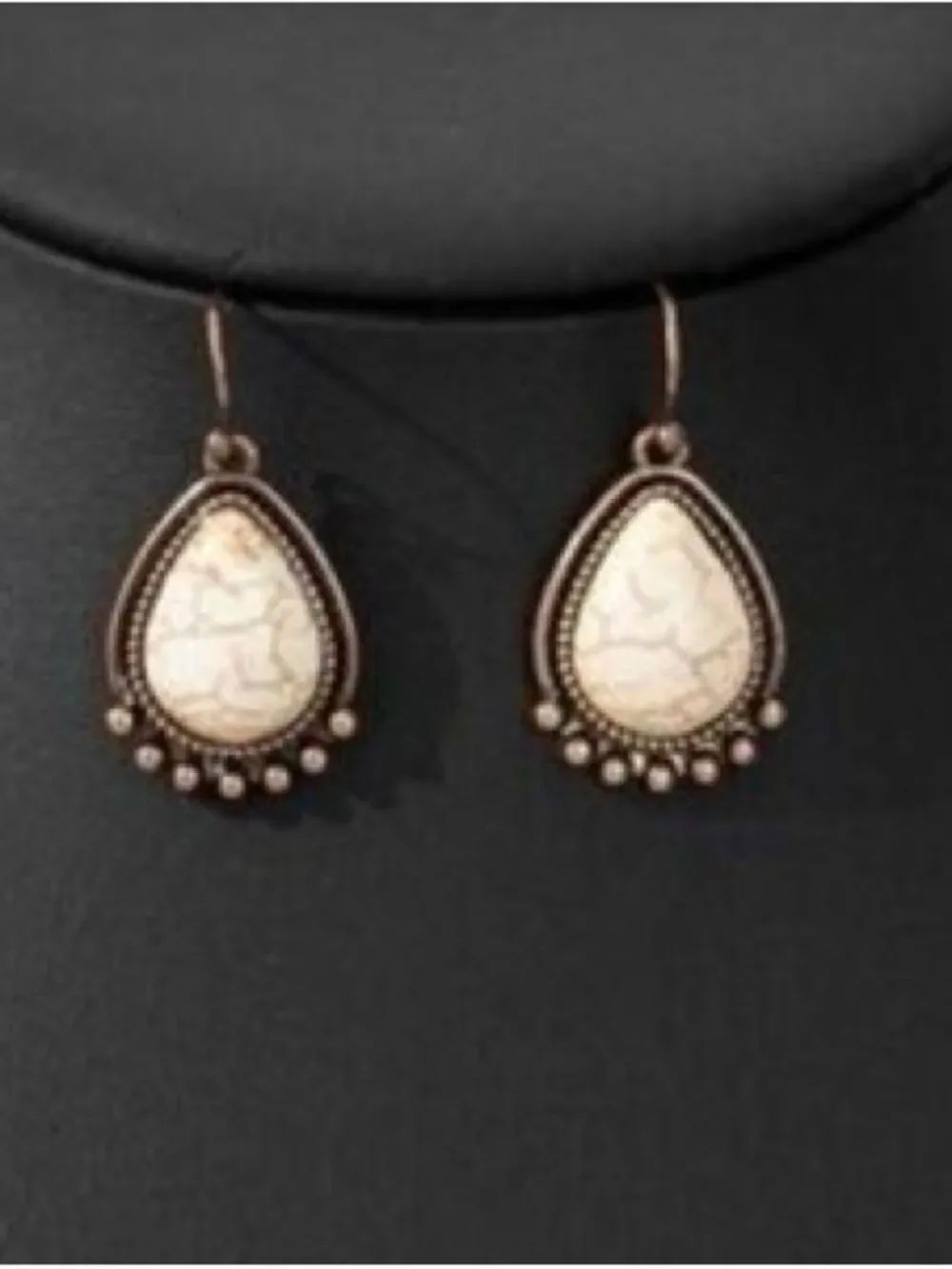 Teardrop Stone Dangle Earrings M1836